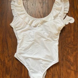 Target Swim White Ruffle Swimsuit